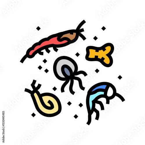 plankton world ocean color icon vector illustration
