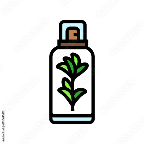 plant based cosmetic sustainable beauty color icon vector illustration