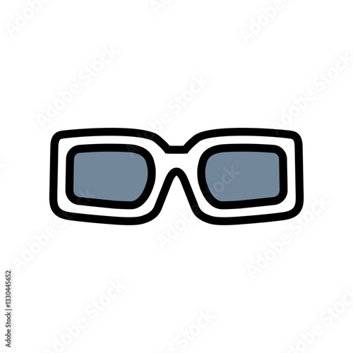 retro sunglasses thrift driven fashion color icon vector illustration