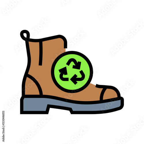 shoes recycle thrift driven fashion color icon vector illustration