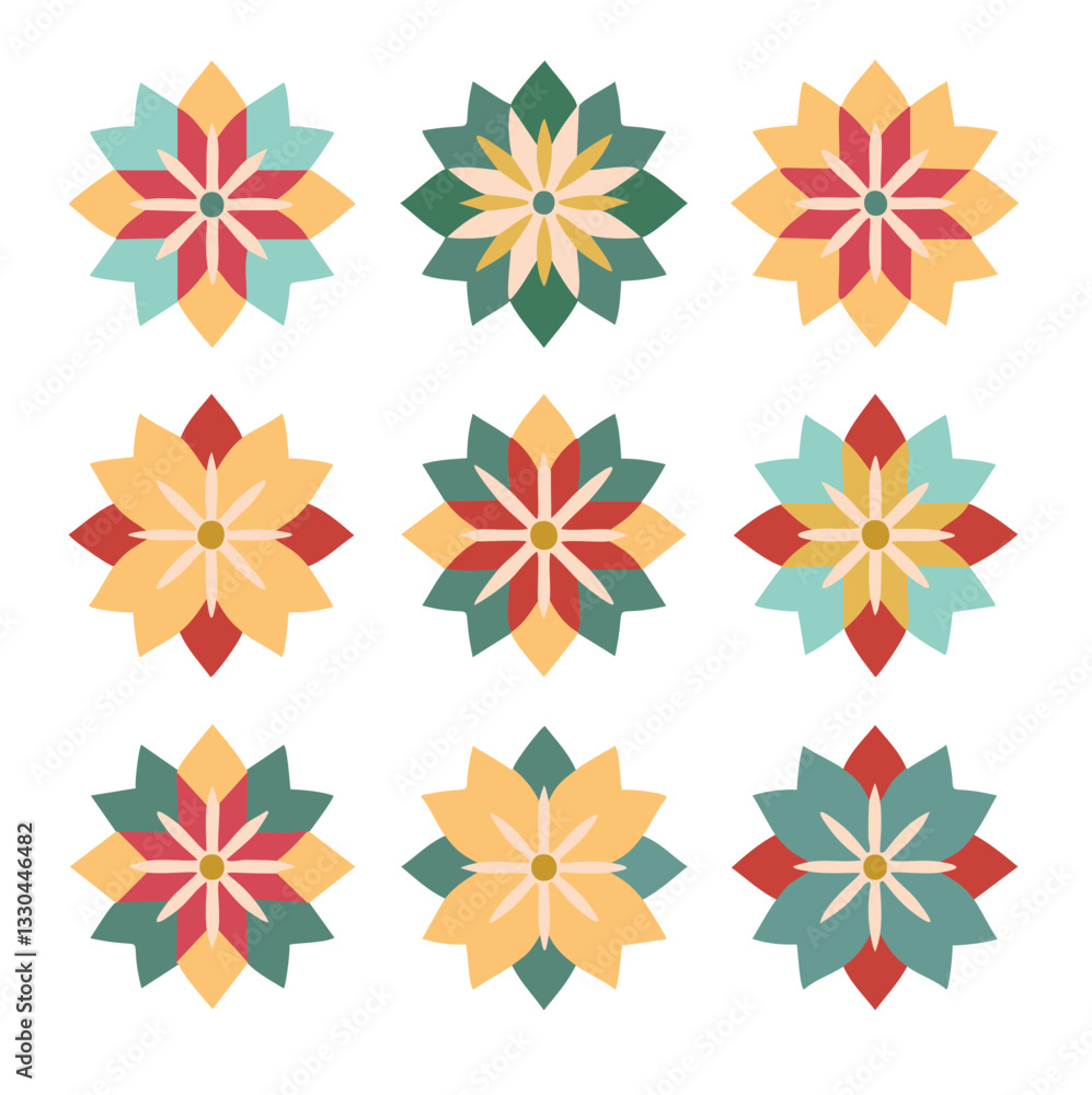 set of flower icons set of flower icons