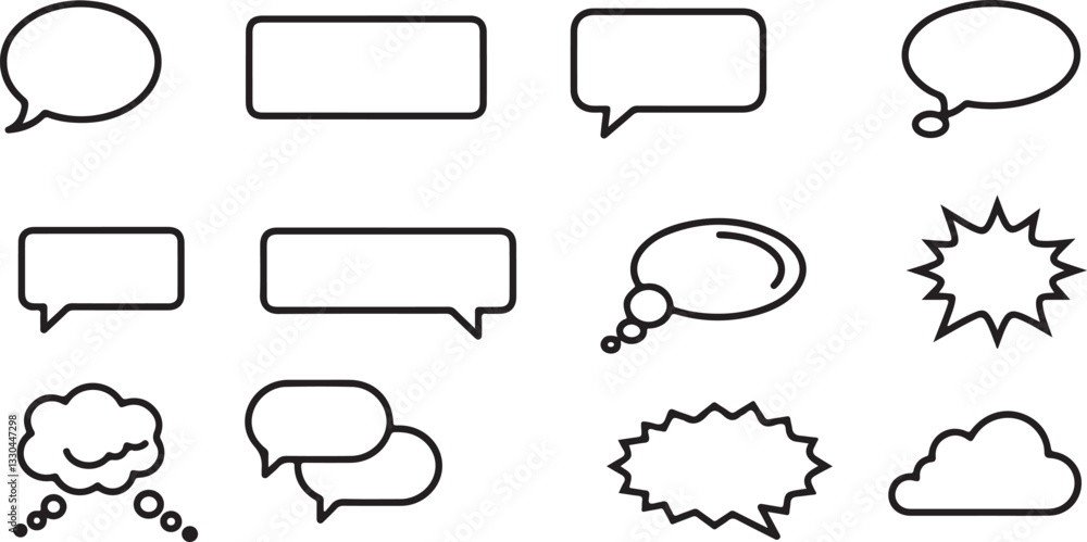 Obraz premium Vector speach bubbles icon set on grey background 