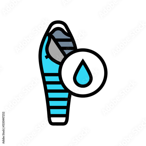 water resistant sleeping bag color icon vector illustration