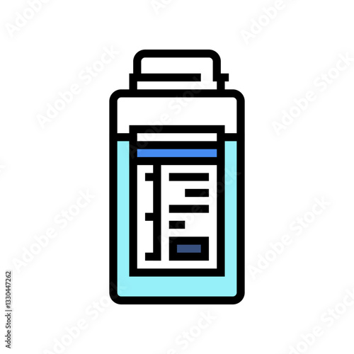 water sampling bottle world ocean color icon vector illustration