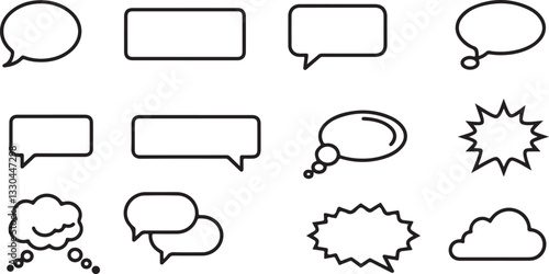 Vector speach bubbles icon set on grey background
