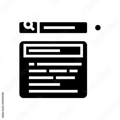 autocomplete nlp glyph icon vector illustration