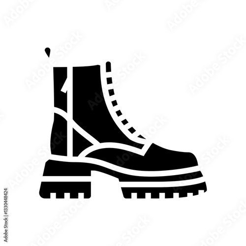 chunky boots stylish clothes glyph icon vector illustration