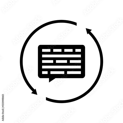 conversation arrows nlp glyph icon vector illustration