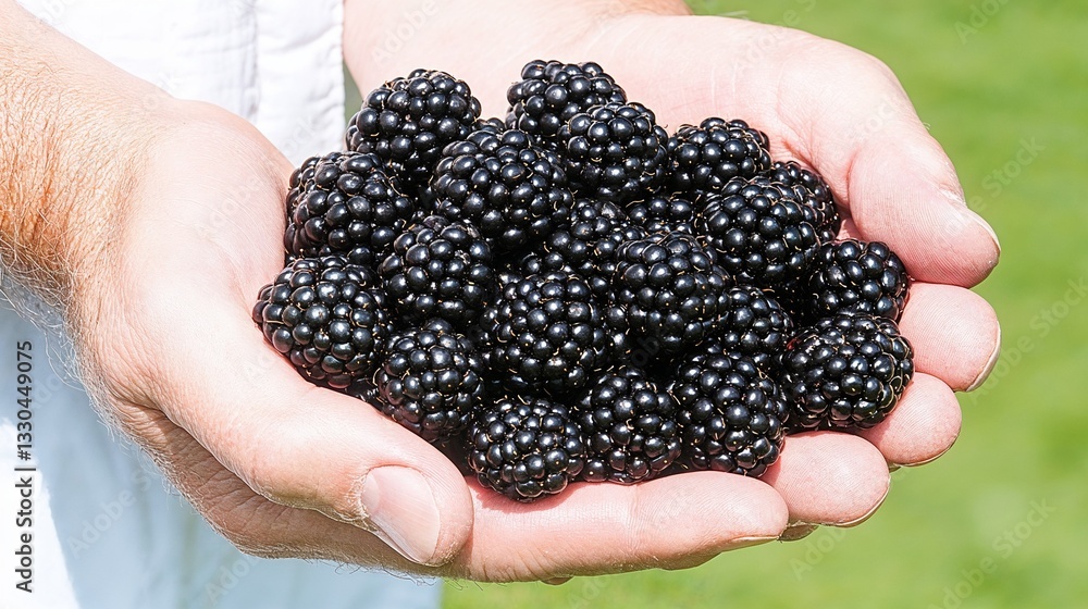 British Farmer’s Hands Holding Fresh Blackberries – Morning Dew and Rustic Authenticity for Organic Farming and Seasonal Harvest Themes British Farmer’s Hands Holding Fresh Blackberries – Morning Dew and Rustic Authenticity for Organic Farming and Seasonal Harvest Themes