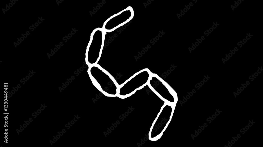 White wiggly hand drawn microscopic cell bacteria icon on alpha 6 White wiggly hand drawn microscopic cell bacteria icon on alpha 6