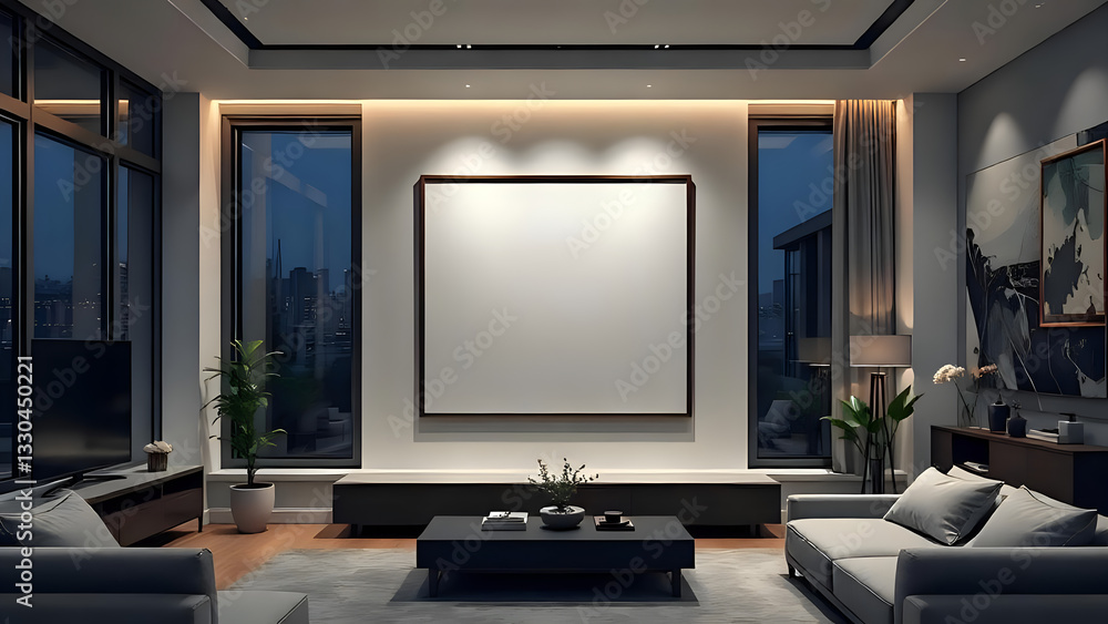 Fototapeta premium interior of a modern living room with sample for your text