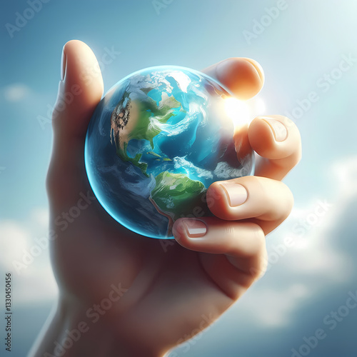 hand holding earth