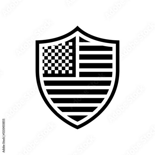 patriotic shield uncle sam glyph icon vector illustration