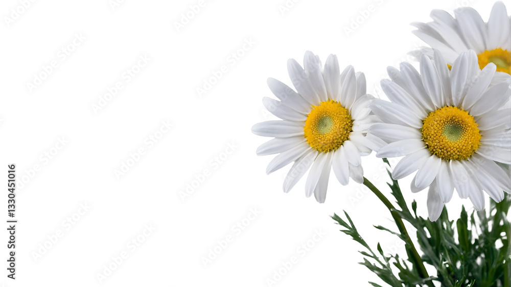 Obraz premium Daisy Flower PNG with Transparent Background Elegant White Petals and Yellow Center for Sublimation Graphic Design and Digital Projects
