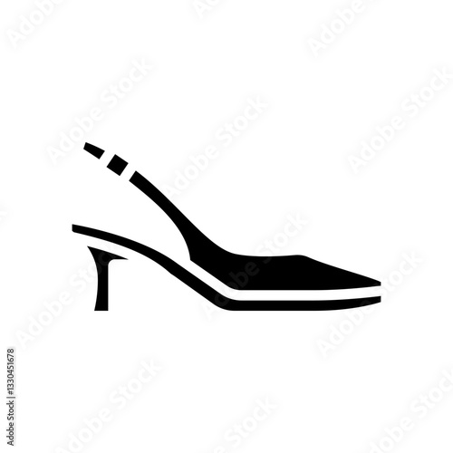 sling back heels stylish clothes glyph icon vector illustration