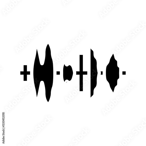 speech waveform nlp glyph icon vector illustration