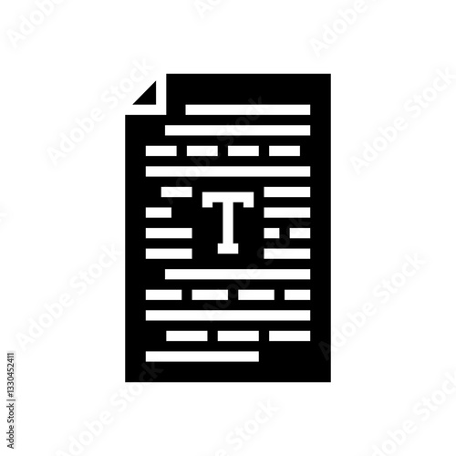 text document nlp glyph icon vector illustration