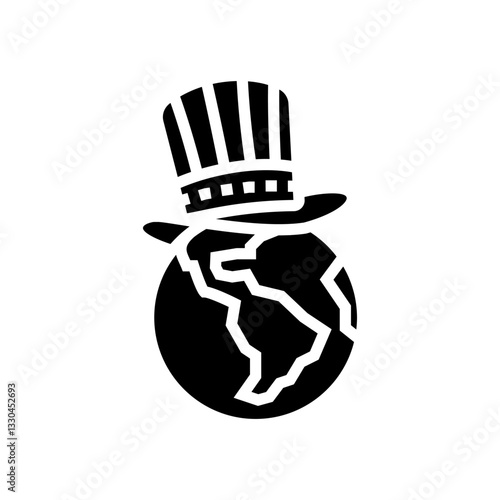 uncle sam hat globe glyph icon vector illustration