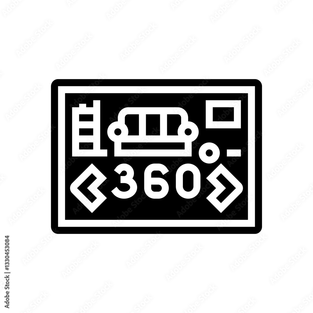 virtual tour augmented reality glyph icon vector illustration virtual tour augmented reality glyph icon vector illustration
