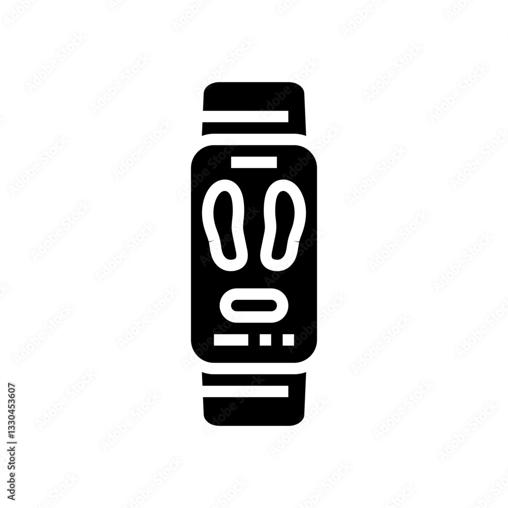 wristband step counter wearable fitness glyph icon vector illustration wristband step counter wearable fitness glyph icon vector illustration