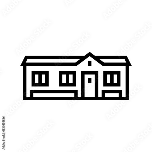 classic mobile home line icon vector illustration
