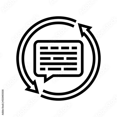 conversation arrows nlp line icon vector illustration