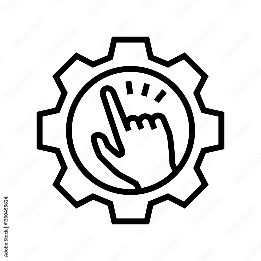 Obraz premium gesture control augmented reality line icon vector illustration