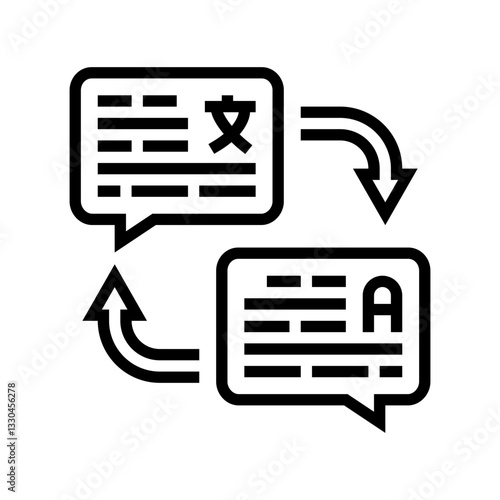 language translation nlp line icon vector illustration