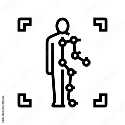 motion tracking augmented reality line icon vector illustration