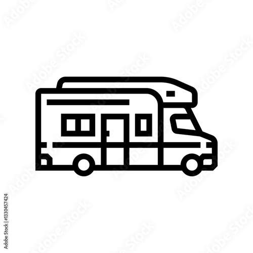 rv recreational vehicle mobile home line icon vector illustration