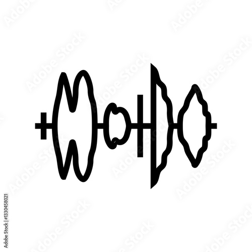 speech waveform nlp line icon vector illustration