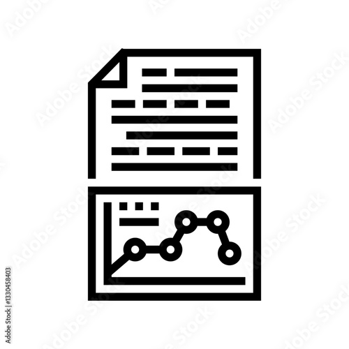 text analysis graph nlp line icon vector illustration