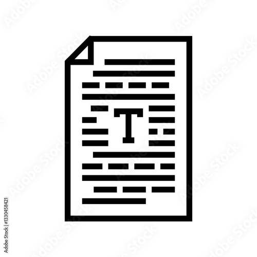 text document nlp line icon vector illustration