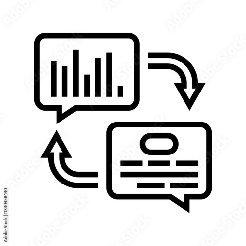 text speech wave nlp line icon vector illustration