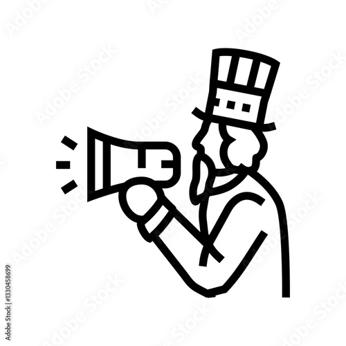 uncle sam megaphone uncle sam line icon vector illustration