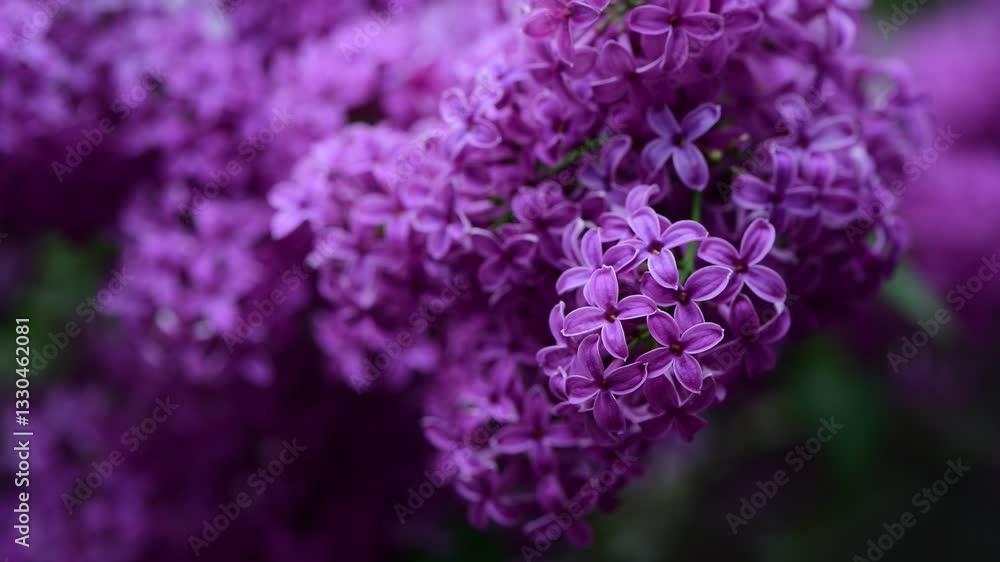 Lilac garden trees at spring time, gardeningm, botany, blossom, 4k macro video Lilac garden trees at spring time, gardeningm, botany, blossom, 4k macro video