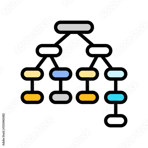 syntax tree nlp color icon vector illustration