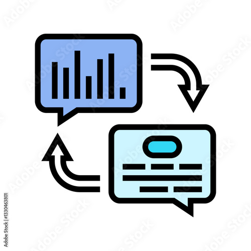 text speech wave nlp color icon vector illustration