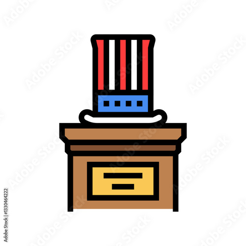 uncle sams hat podium color icon vector illustration