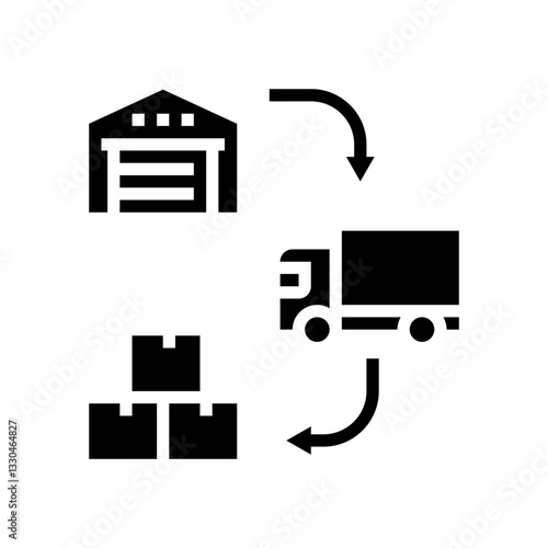 advanced supply chain industry glyph icon vector illustration