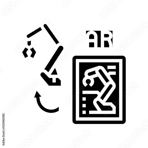 augmented reality industry glyph icon vector illustration