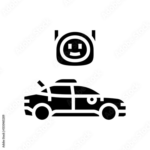autonomous vehicle industry glyph icon vector illustration