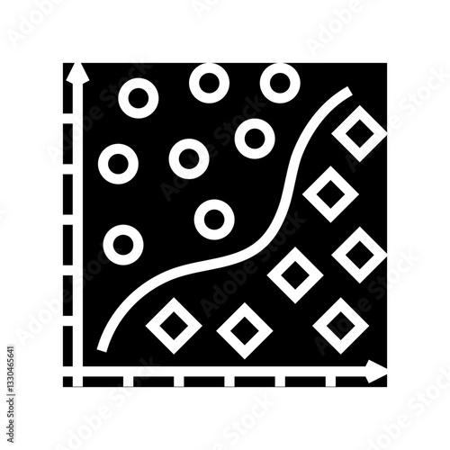 classification machine learning glyph icon vector illustration