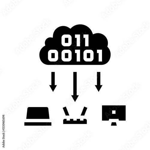 cloud computing industry glyph icon vector illustration