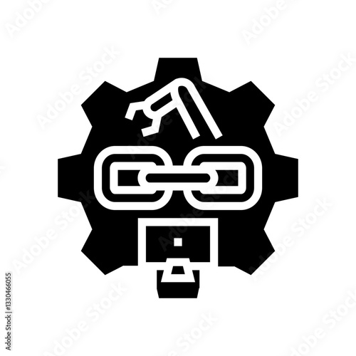 cyber physical systems industry glyph icon vector illustration