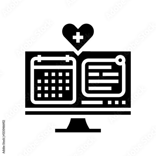 digital health record healthcare innovation glyph icon vector illustration