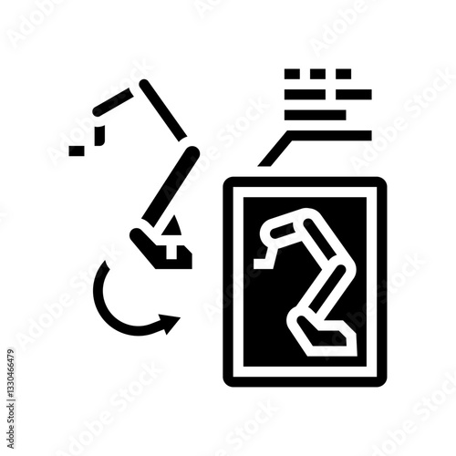 digital twin technology industry glyph icon vector illustration