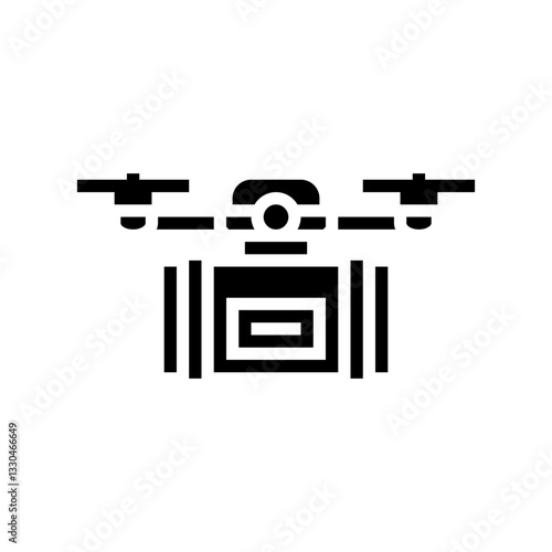 drones for delivery industry glyph icon vector illustration