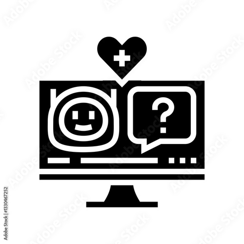 health chatbot healthcare innovation glyph icon vector illustration