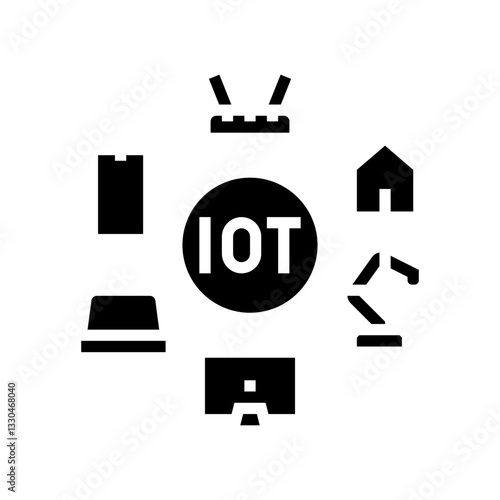 internet of things iot devices glyph icon vector illustration